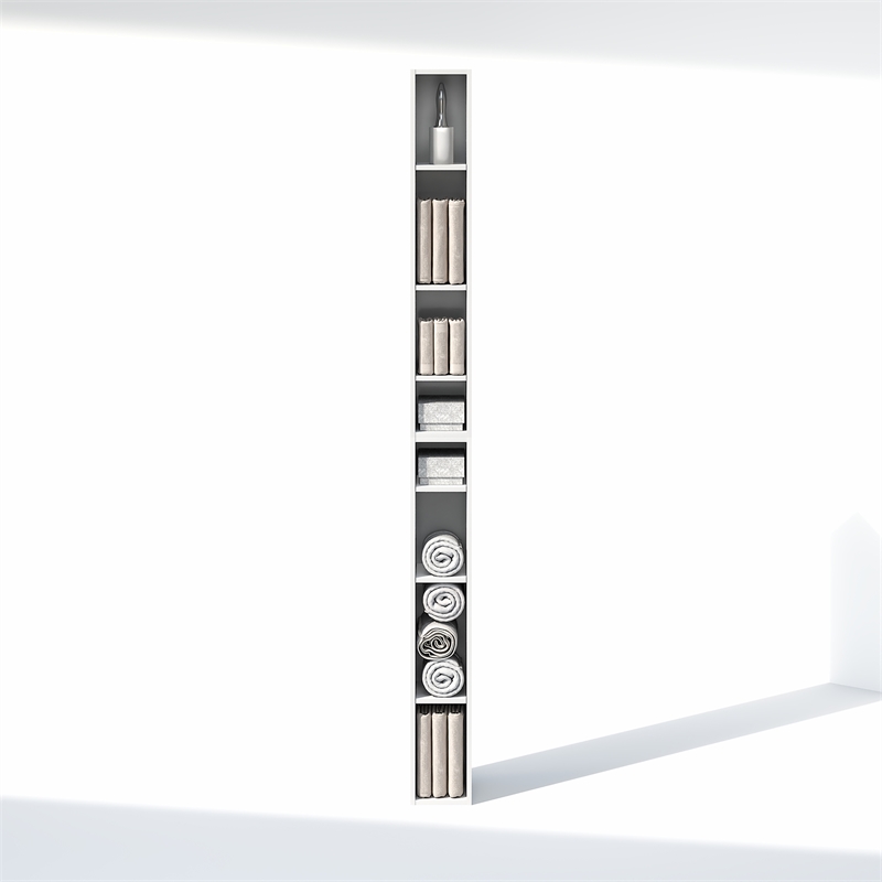 Furinno FULDA 8-Tier Closet Organizer AdJUSTable Open Shelf 6-Inch White