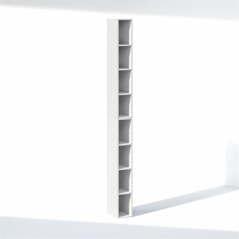 Furinno FULDA 8-Tier Closet Organizer AdJUSTable Open Shelf 6-Inch White