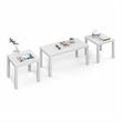 Furinno CLASSIC 3-Pc Table Set & Coffee Table & 2 Side Tables White