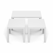 Furinno CLASSIC 3-Pc Table Set & Coffee Table & 2 Side Tables White