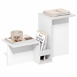 Furinno BOYATE Valley Shaped End Table Tiered Levels Shelf White