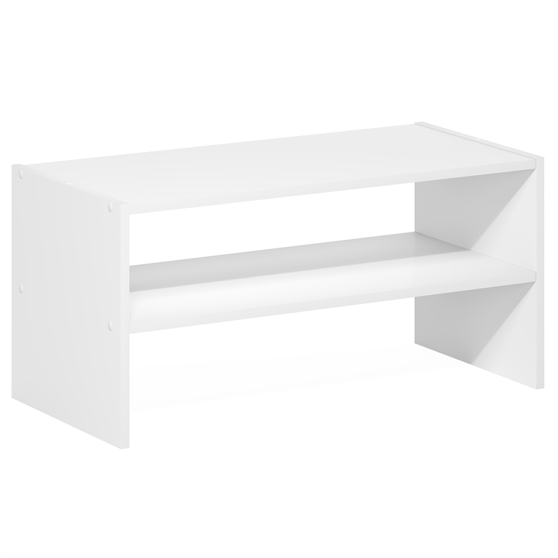 Furinno FANO 24-Inch Stackable Shoe Rack for Closet Entryway White