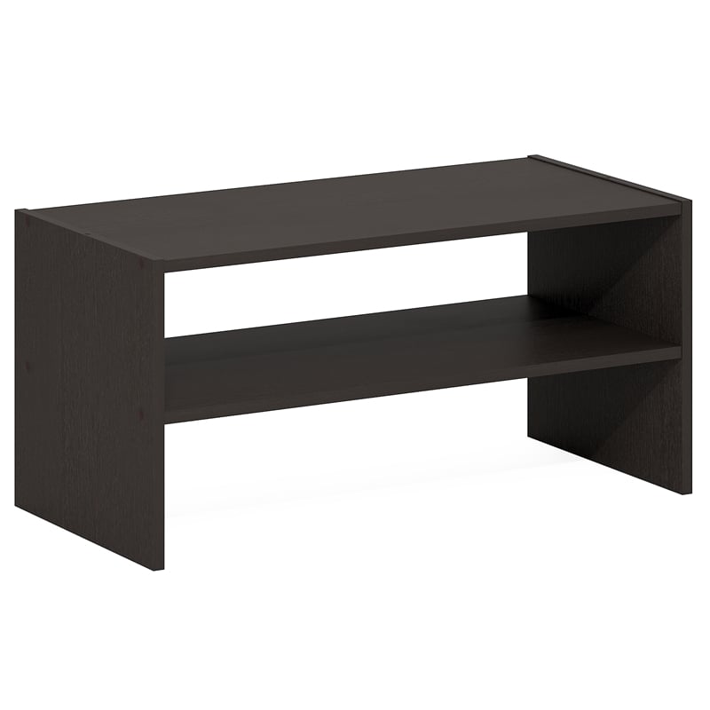 Furinno FANO 24-Inch Stackable Shoe Rack for Closet Entryway Black Dark Oak