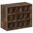 Furinno FANO 15-Cube Stackable Shoe Rack for Closet Entryway Amber Pine