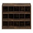 Furinno FANO 15-Cube Stackable Shoe Rack for Closet Entryway Amber Pine