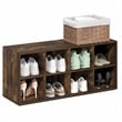 Furinno FANO 8-Cube Stackable Shoe Rack for Closet Entryway Amber Pine