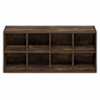 Furinno FANO 8-Cube Stackable Shoe Rack for Closet Entryway Amber Pine