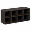 Furinno FANO 8-Cube Stackable Shoe Rack for Closet Entryway Black Dark Oak