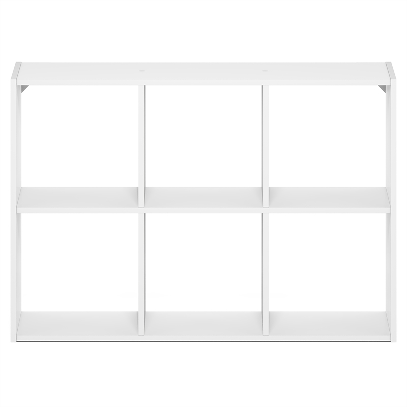 Furinno ROSSI 6-Cube Floating Shelves Wall Mount Bookshelf for Study Room White