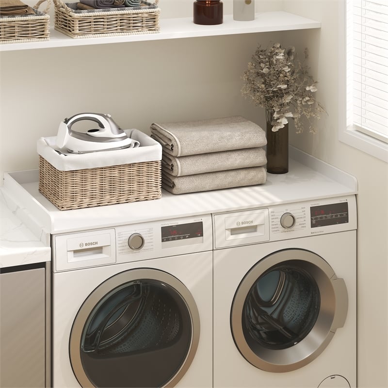 Furinno RAVEL Washer Dryer Countertop Edge Rails Anti Slip Pads White