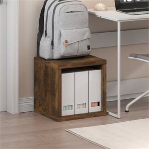 Furinno CUBICLE Stackable Cube Bookcase with Open Back Amber Pine