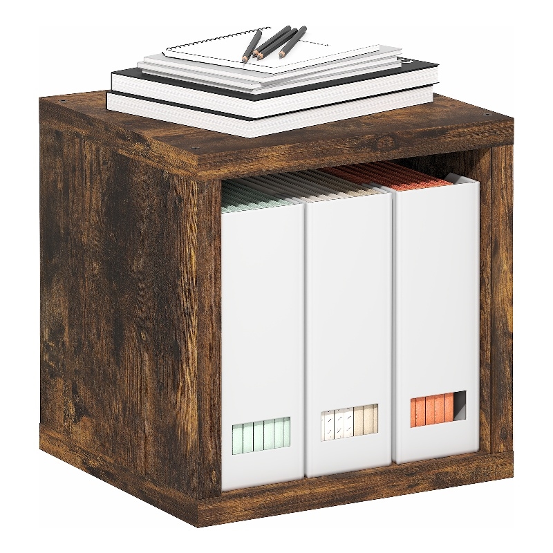 Furinno CUBICLE Stackable Cube Bookcase with Open Back Amber Pine