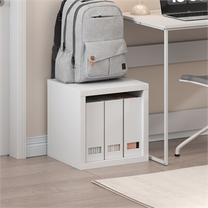 Furinno CUBICLE Stackable Cube Bookcase with Open Back White