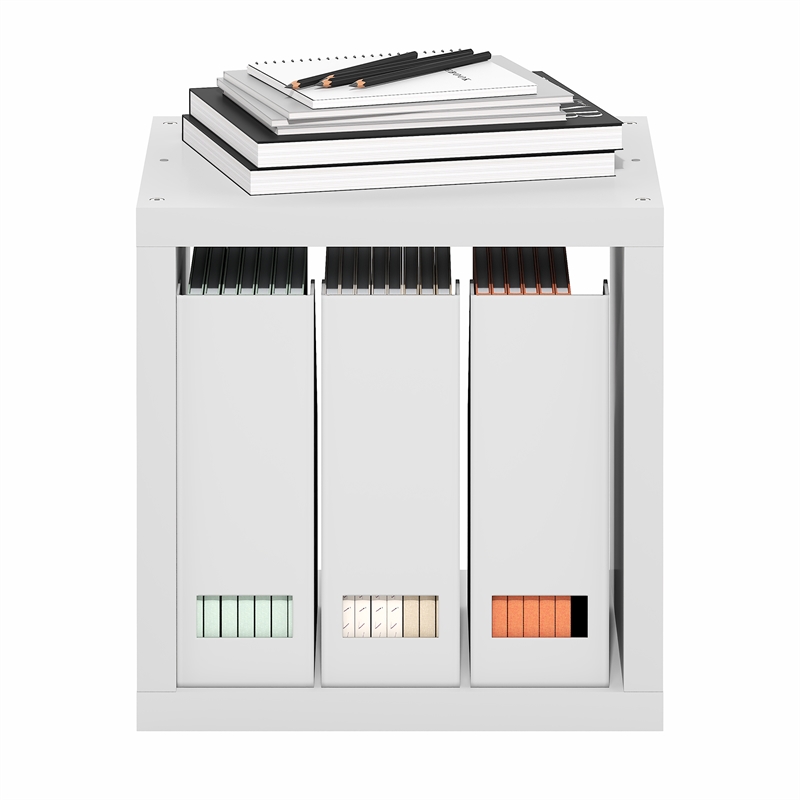 Furinno CUBICLE Stackable Cube Bookcase with Open Back White