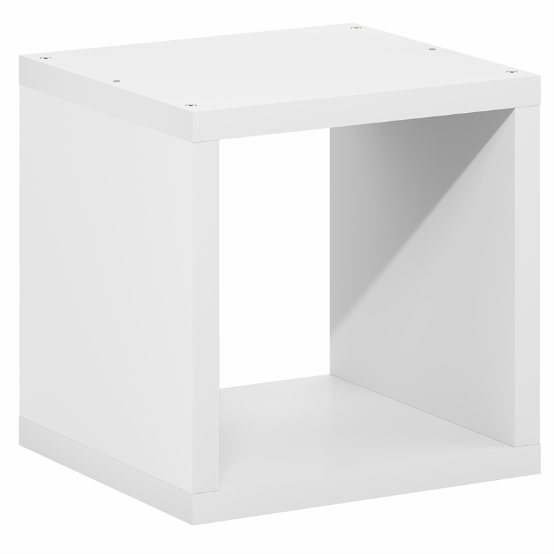 Furinno CUBICLE Stackable Cube Bookcase with Open Back White