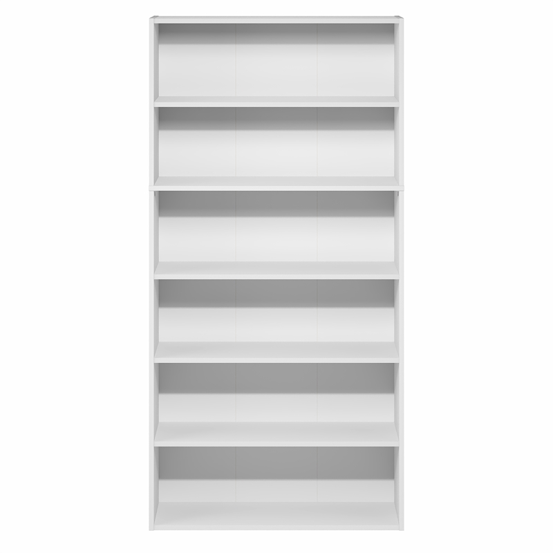 Furinno PASIR 6-Tier Open Storage Bookcase 9.4x31.5x63 White