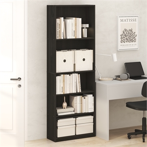 Furinno JAYA 5-Tier Open Storage Bookshelf 9.5x24.6x71.1 Espresso