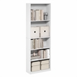 Furinno JAYA 5-Tier Open Storage Bookshelf 9.5x24.6x71.1 White