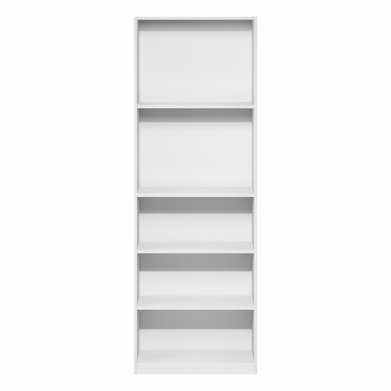 Furinno JAYA 5-Tier Open Storage Bookshelf 9.5x24.6x71.1 White