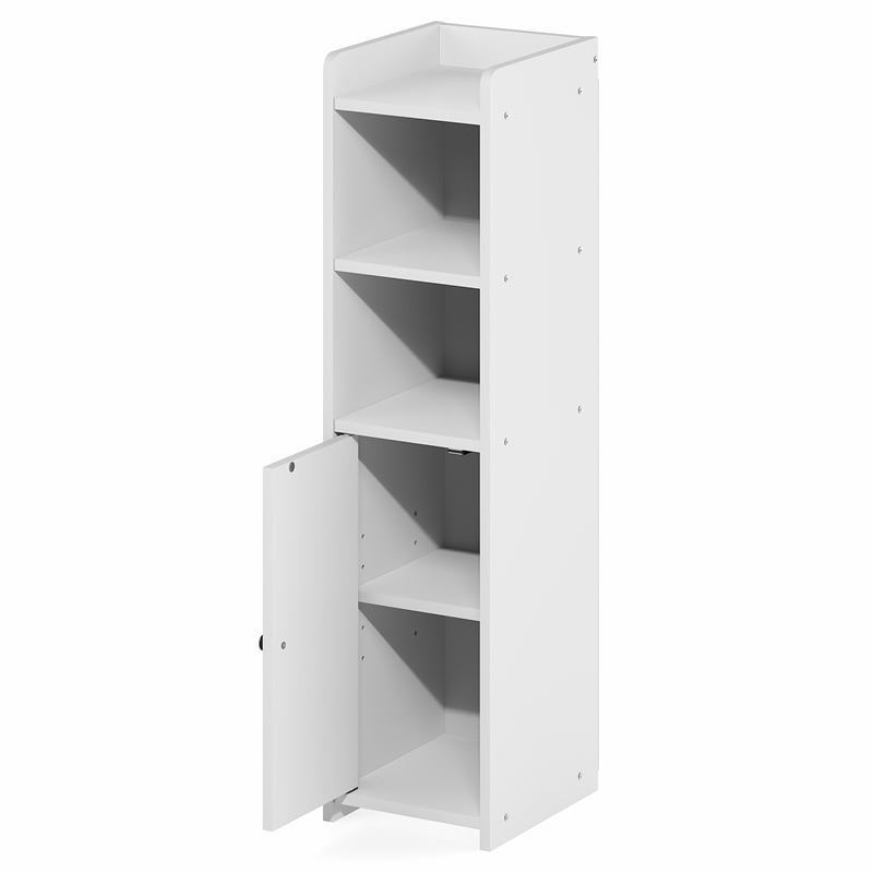Furinno FULDA 5-Tier Narrow Adjustable Shelves Bathroom Cabinet White