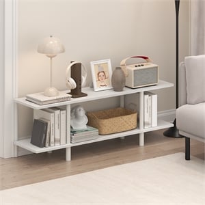 Furinno TURN-N-TUBE 2-Tier 47.2&quot Wide Toolless Book Shelf White
