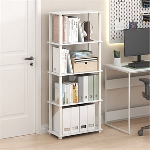 Furinno TURN-S-TUBE 5-Tier Toolless Storage Shelves Square Tubes White