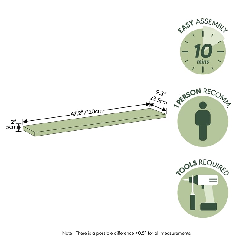 Furinno TANNA Set of 2 9x47 2
