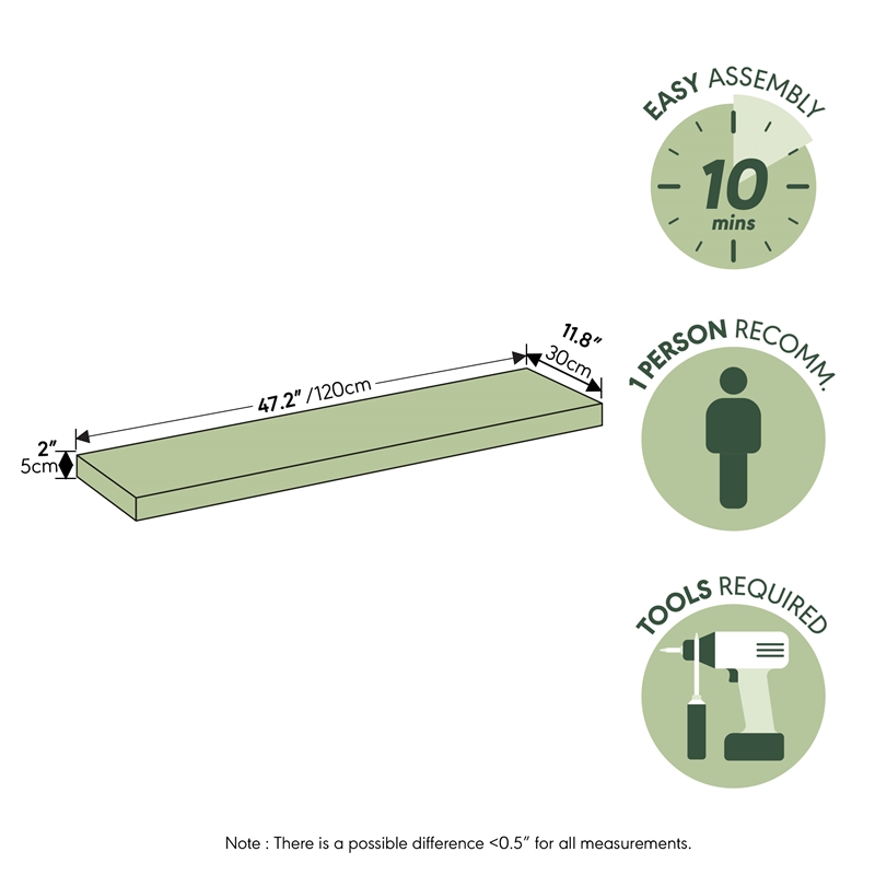 Furinno TANNA Set of 2 12x47 2