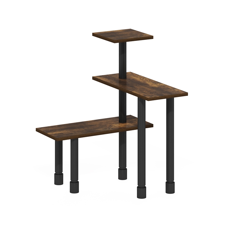 Furinno TURN-N-TUBE 3-Tier Adjustable Countertop Corner Organizer Amber Pine