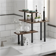 Furinno TURN-N-TUBE 3-Tier AdJUSTable Countertop Corner Organizer Amber Pine