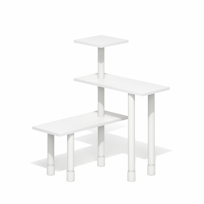 Furinno TURN-N-TUBE 3-Tier Adjustable Countertop Corner Organizer White