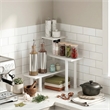 Furinno TURN-N-TUBE 3-Tier AdJUSTable Countertop Corner Organizer White