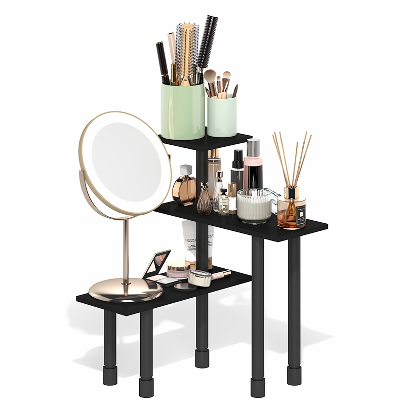 Furinno TURN-N-TUBE 3-Tier Adjustable Countertop Corner Organizer Espresso