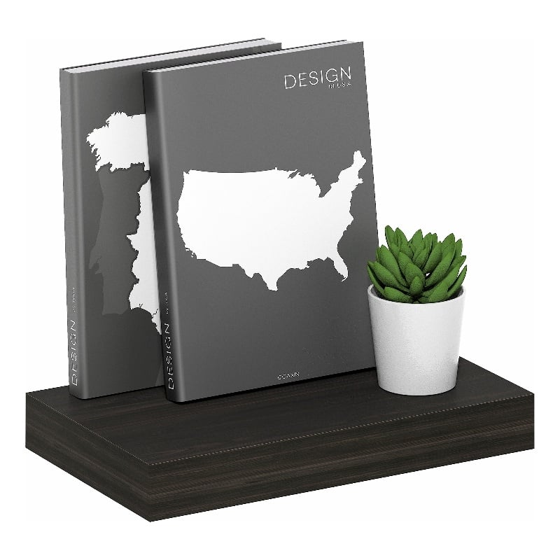 Furinno TANNA 9 x 16 2-in Thick Invisible Brackets Floating Shelves Tobacco Oak