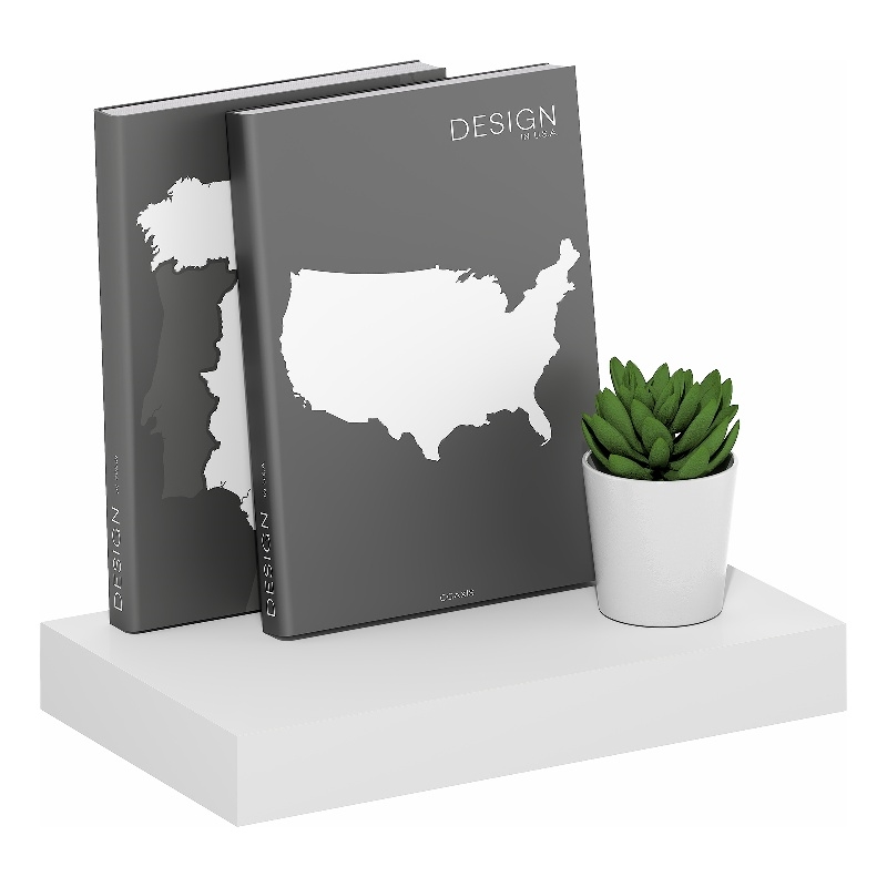 Furinno TANNA 9 x 16 2-in Thick Invisible Brackets Floating Shelves White