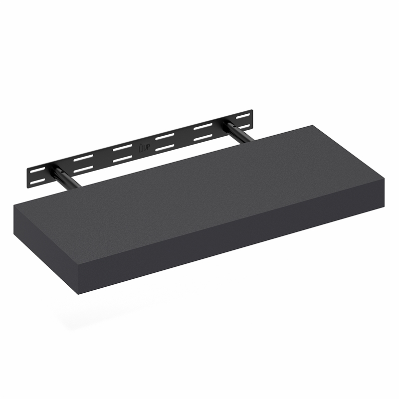 Furinno TANNA 9 x 24 2-in Thick Invisible Brackets Floating Shelves Americano