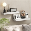 Furinno TANNA 9 x 24 2-in Thick Invisible Brackets Floating Shelves White