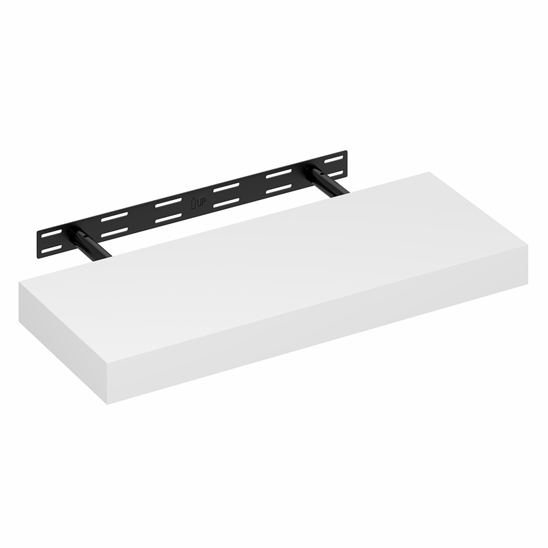 Furinno TANNA 9 x 24 2-in Thick Invisible Brackets Floating Shelves White