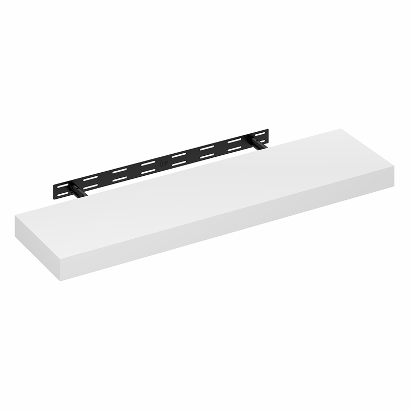 Furinno TANNA 9 x 35 2-in Thick Invisible Brackets Floating Shelves White