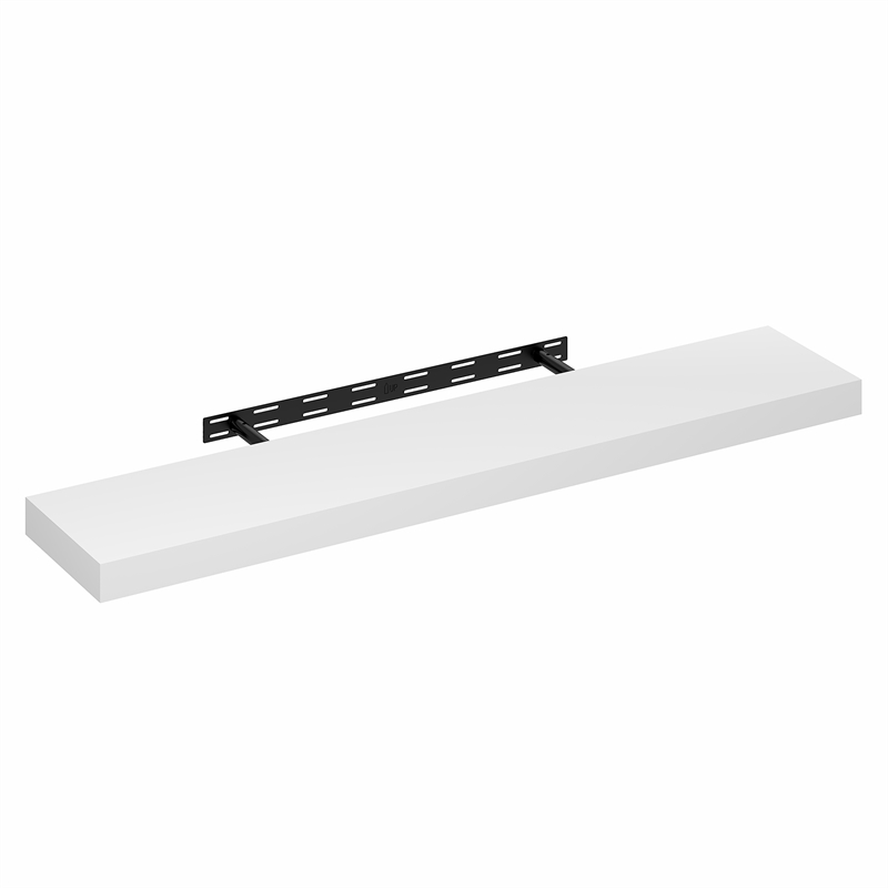 Furinno TANNA 9 x 47 2-in Thick Invisible Brackets Floating Shelves White