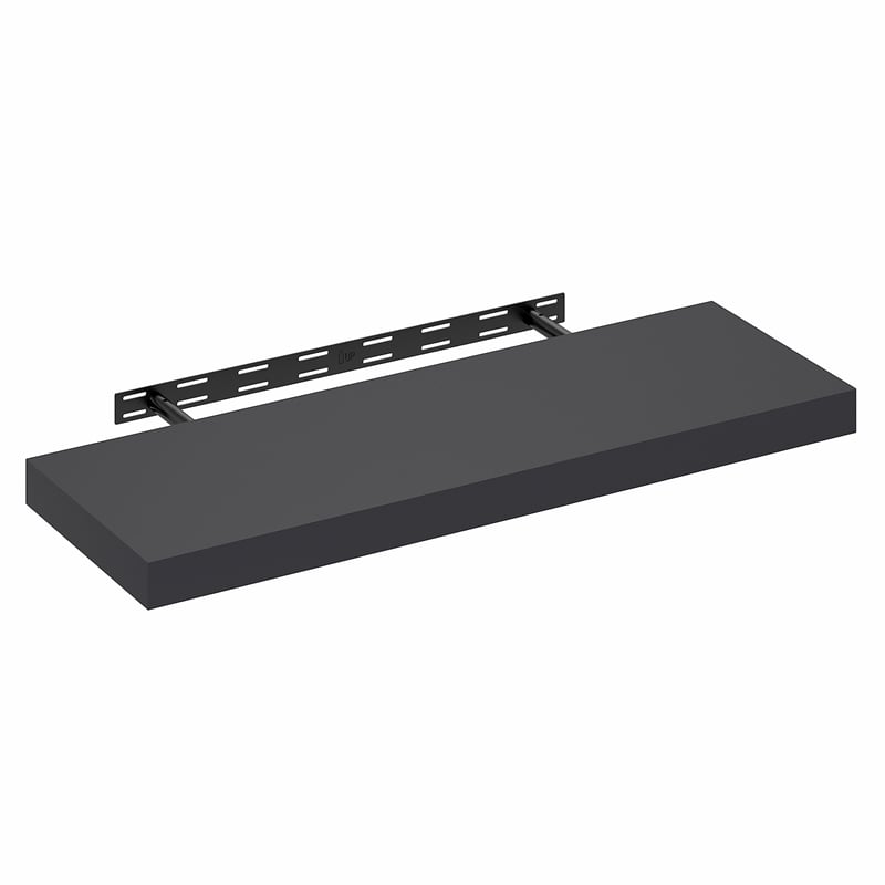 Furinno TANNA 12 x 35 2-in Thick Invisible Brackets Floating Shelves Americano