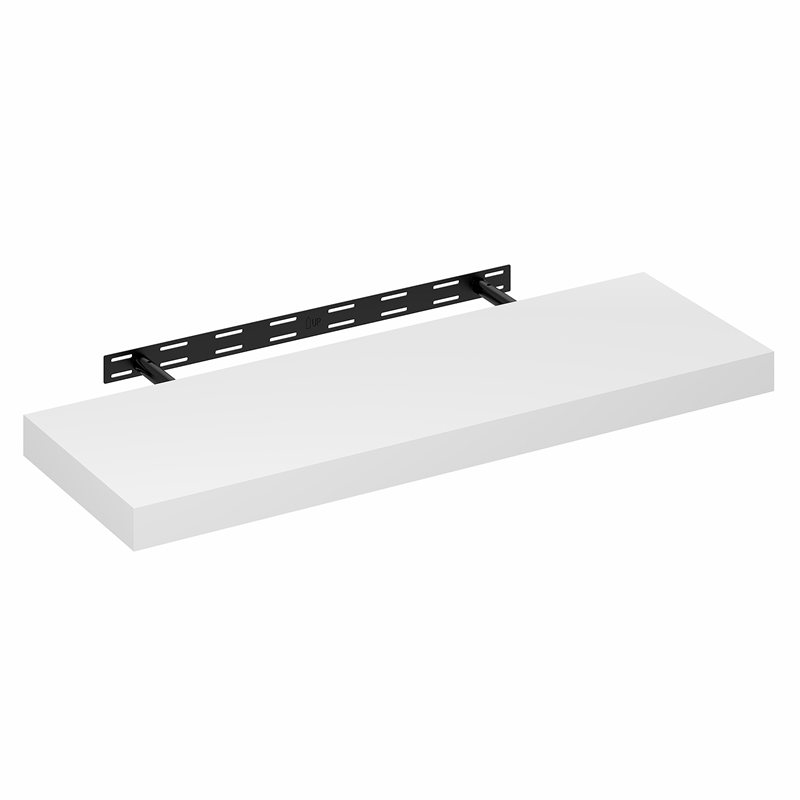 Furinno TANNA 12 x 35 2-in Thick Invisible Brackets Floating Shelves White