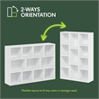 Furinno LUDER 11-Cube Closed Back Bookcase 9.4 x 29.1 x 41.7 Plain White
