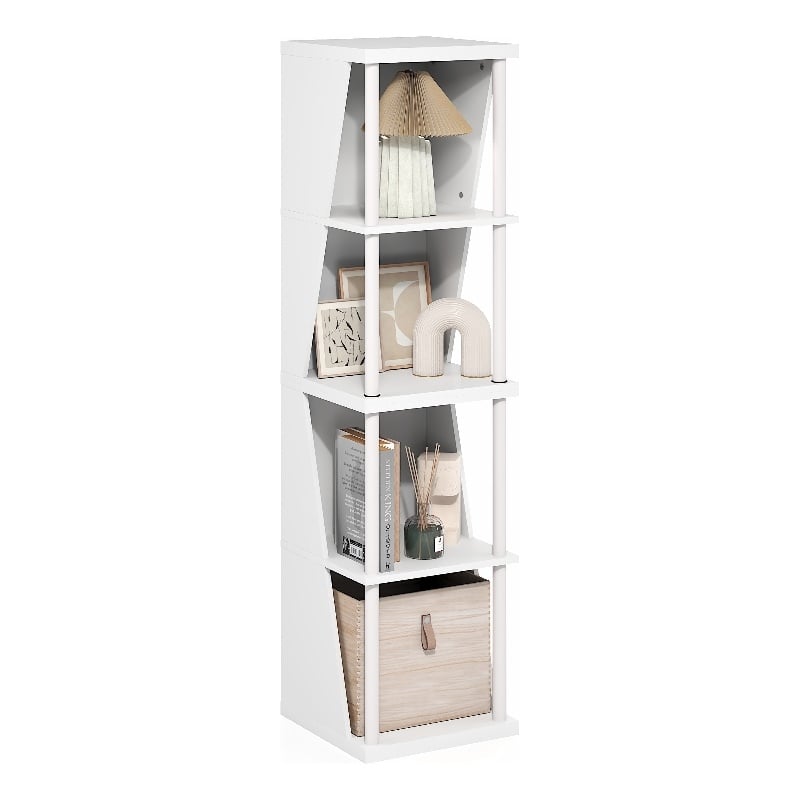 Furinno FLEXI 4-Cube Corner DIY Stackable Separable Display Bookcase White
