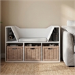 Furinno LOVA 5-Cube Bookshelf with Seat Cushion White