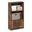 Furinno GRUEN 3-Tier Open Shelf and Doors Bookcase 9.3 x 21.8 x 39.5 Amber Pine