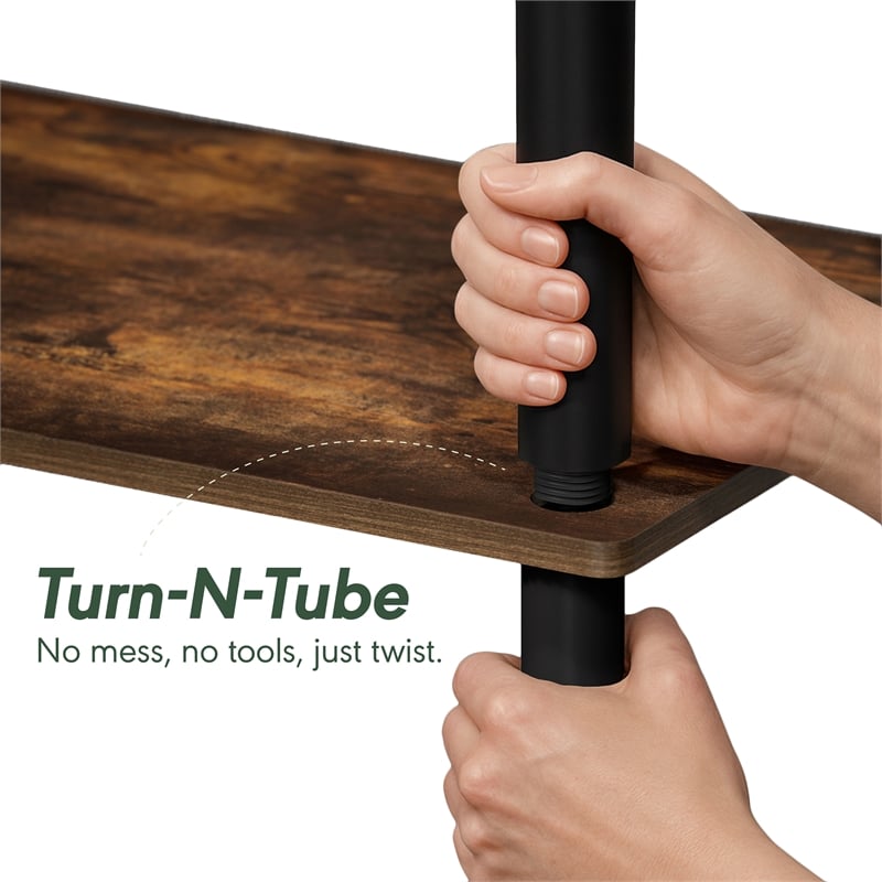 Furinno TURN-N-TUBE 3-Tier Open Frame Book Shelf Amber Pine