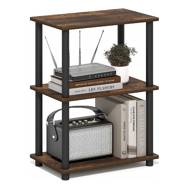 Furinno TURN-N-TUBE 3-Tier Open Frame Book Shelf Amber Pine