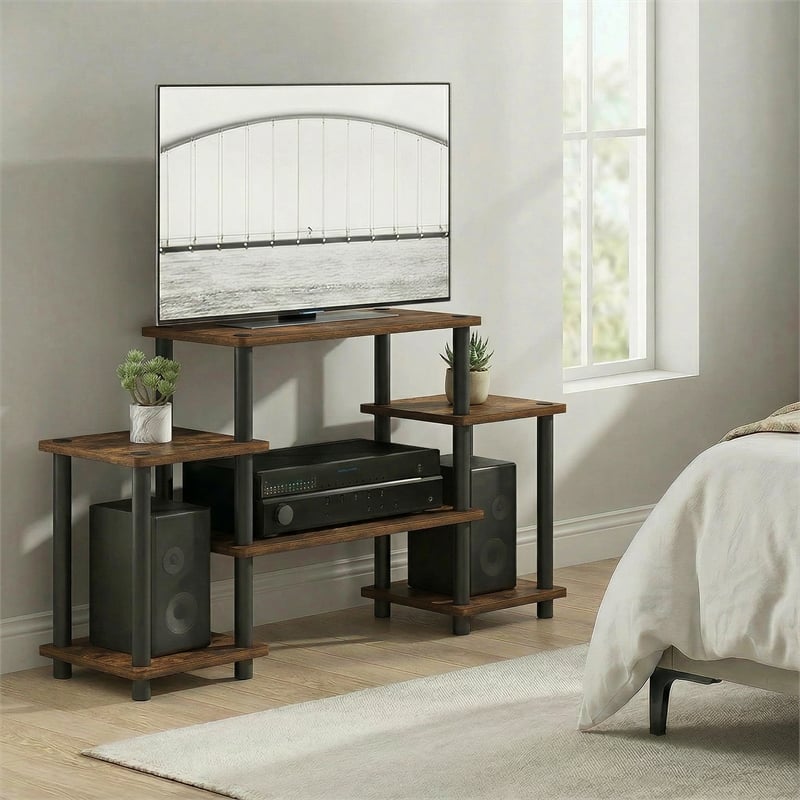 Furinno TURN-N-TUBE 6-Shelf Entertainment Center for TVs up to 32