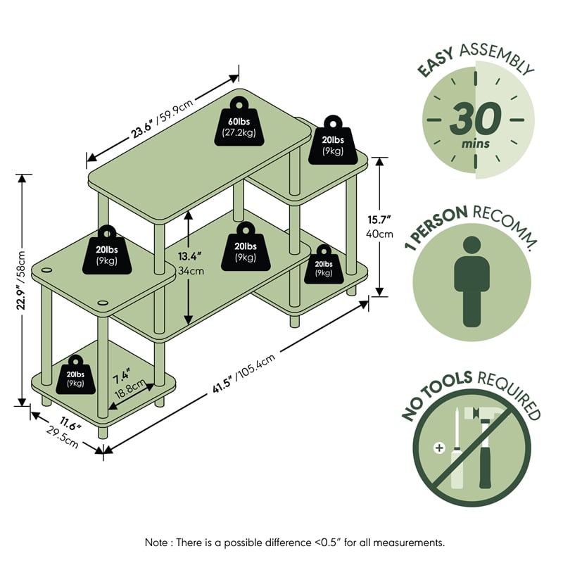 Furinno TURN-N-TUBE 6-Shelf Entertainment Center for TVs up to 32
